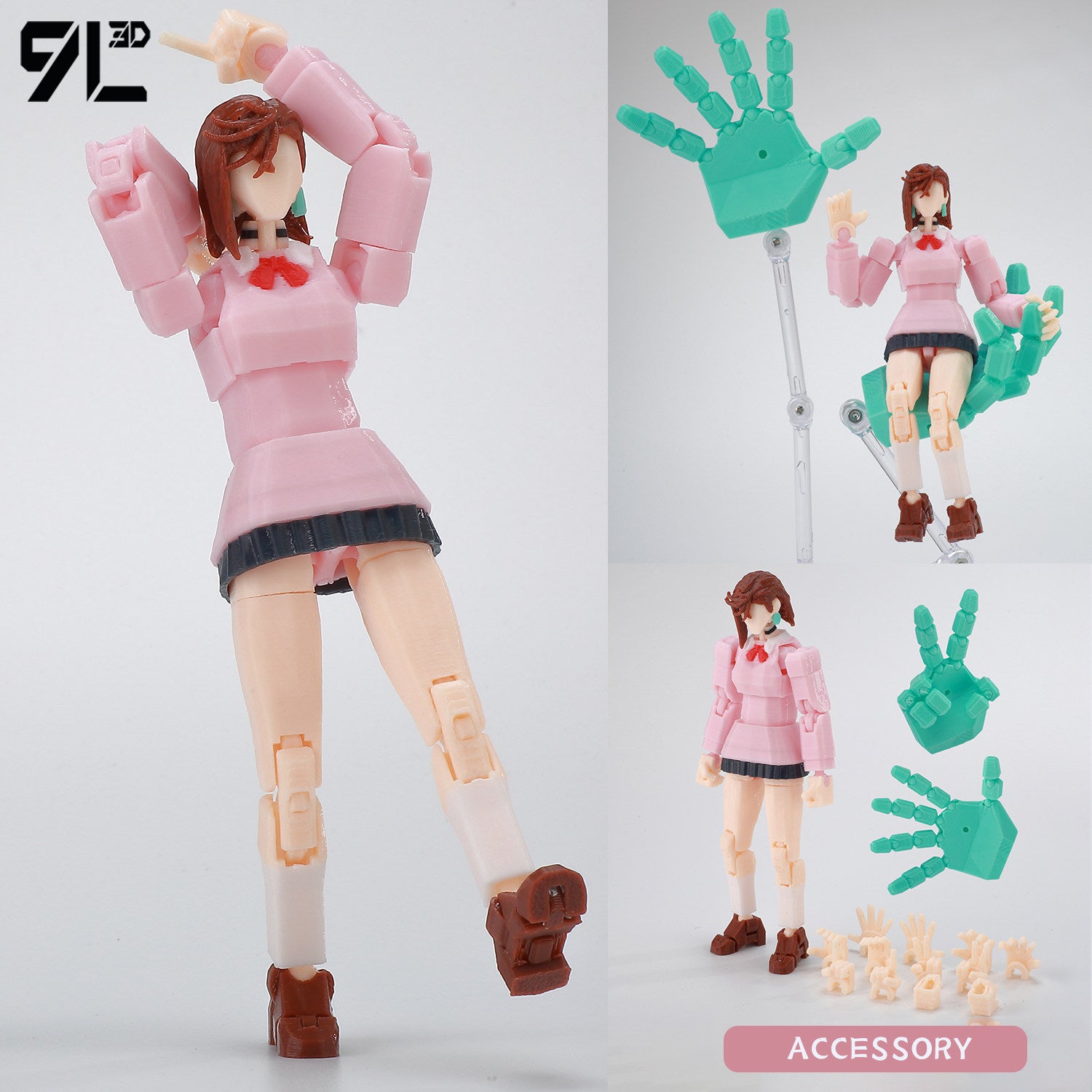 Low Poly Polygon 3D Printed Dynamic Figurines - Anime
