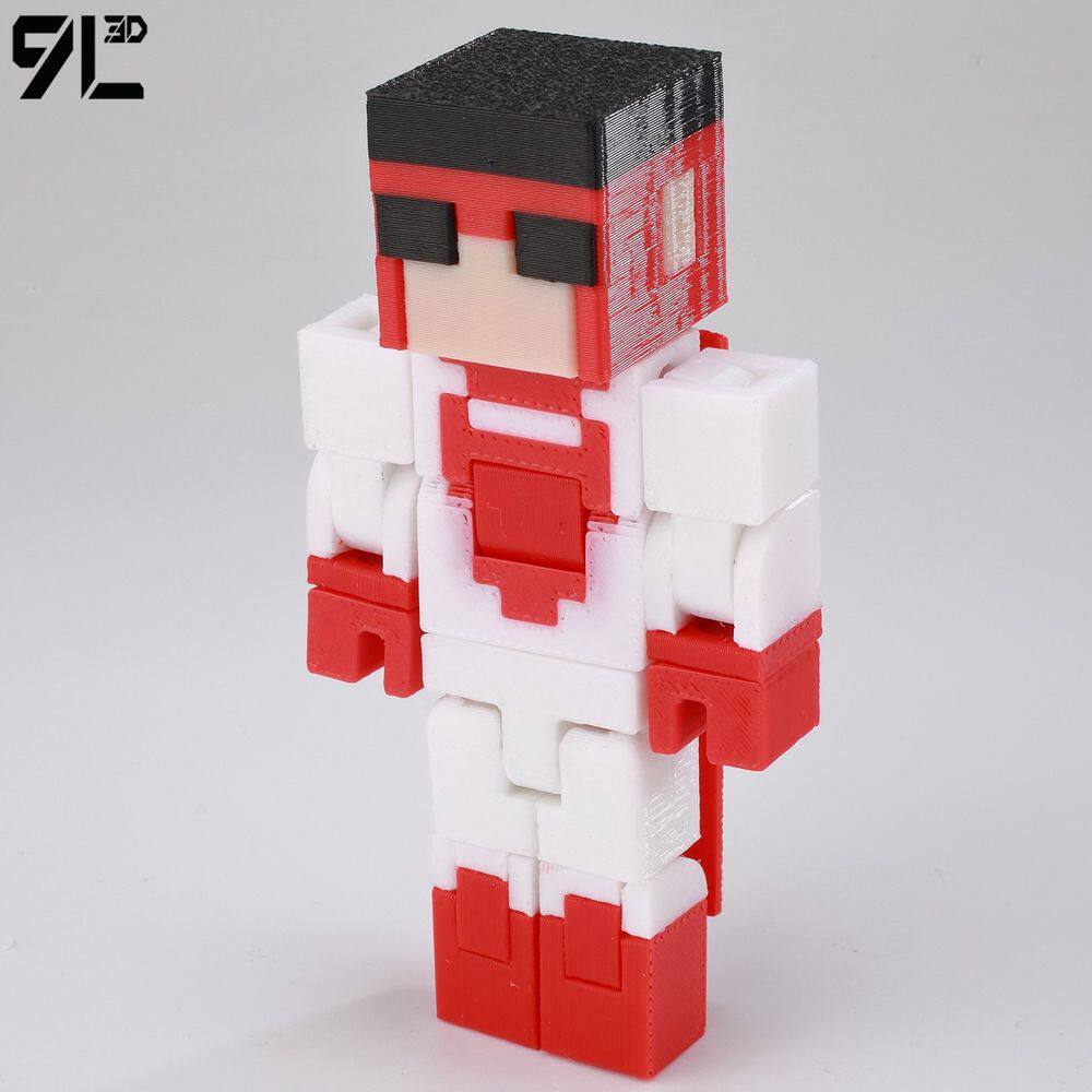 Low Polygon 3D Printed Dynamic Figurines - Minecraft Invincible Enderman Warden Steve