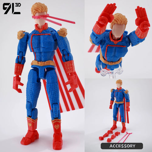 Low Poly Polygon 3D Printed Dynamic Figurines - The Boys Homelander