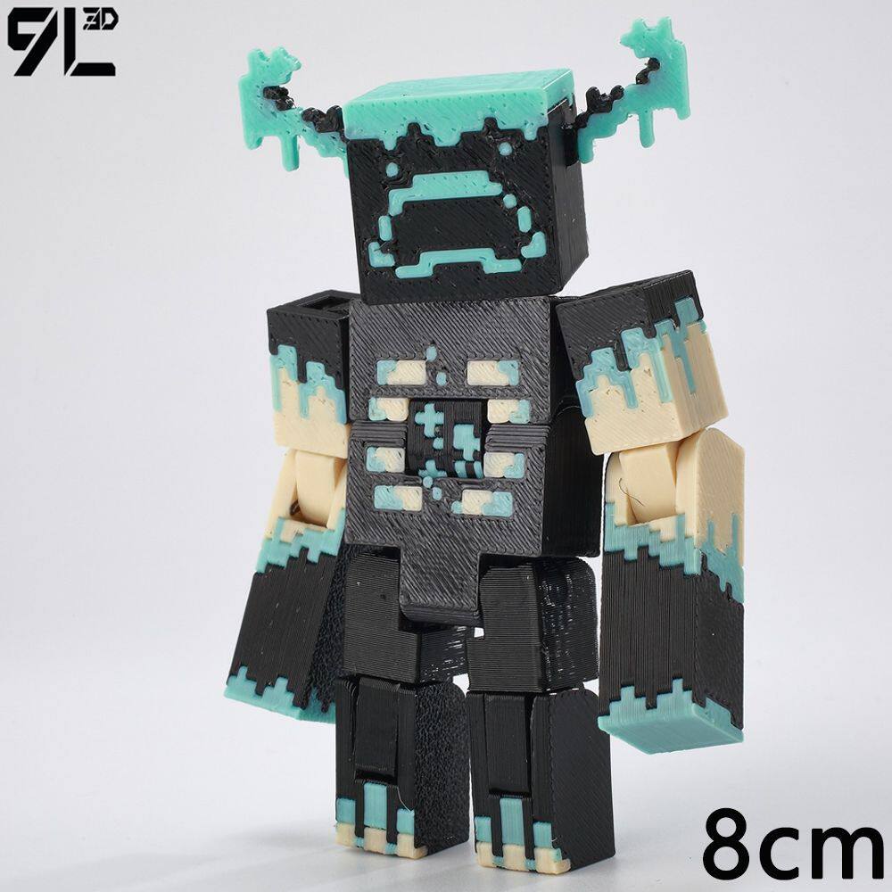 Low Polygon 3D Printed Dynamic Figurines - Minecraft Invincible Enderman Warden Steve