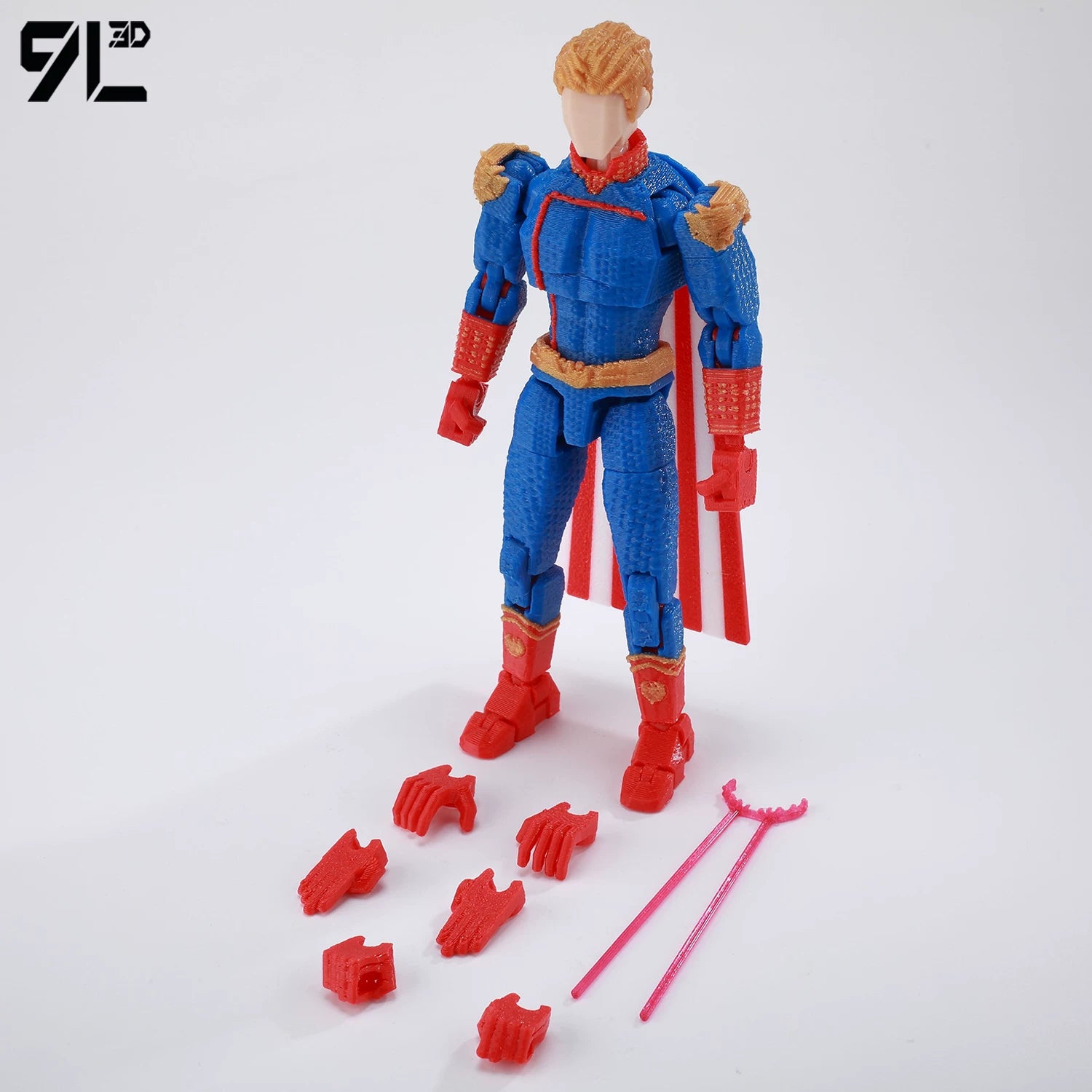 Low Poly Polygon 3D Printed Dynamic Figurines - The Boys Homelander