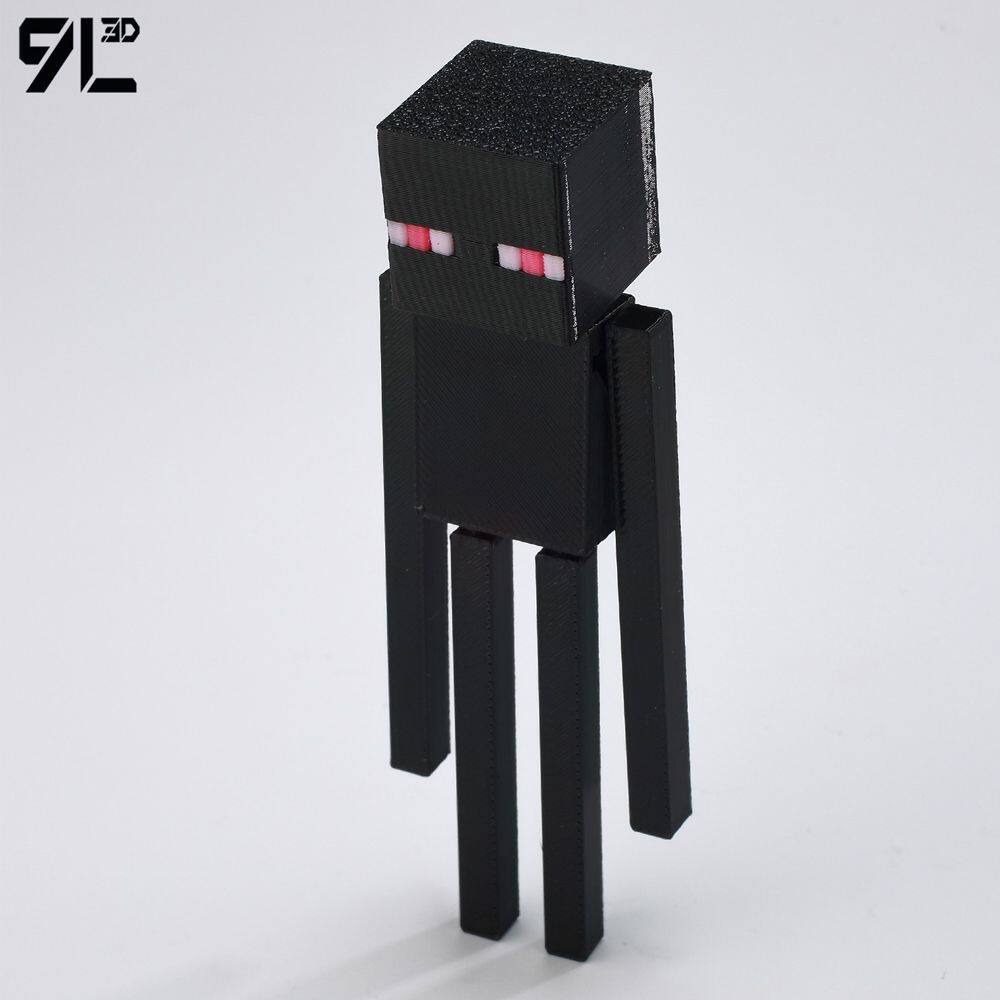 Low Polygon 3D Printed Dynamic Figurines - Minecraft Invincible Enderman Warden Steve