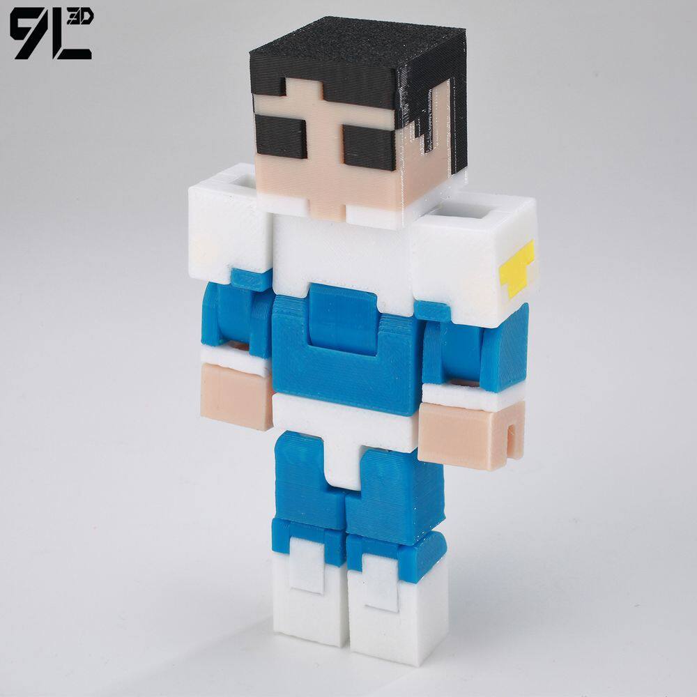 Low Polygon 3D Printed Dynamic Figurines - Minecraft Invincible Enderman Warden Steve