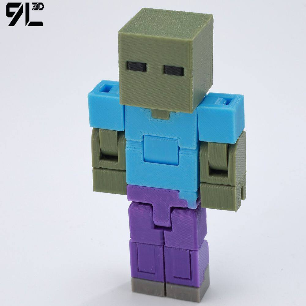 Low Polygon 3D Printed Dynamic Figurines - Minecraft Invincible Enderman Warden Steve