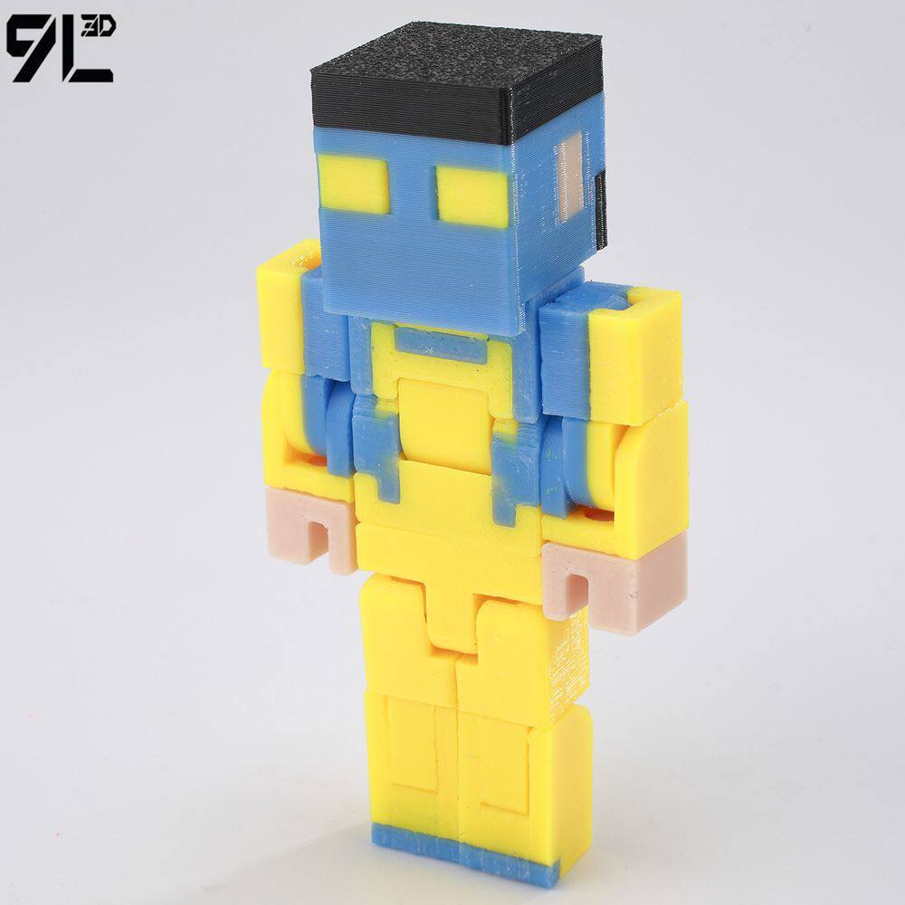 Low Polygon 3D Printed Dynamic Figurines - Minecraft Invincible Enderman Warden Steve