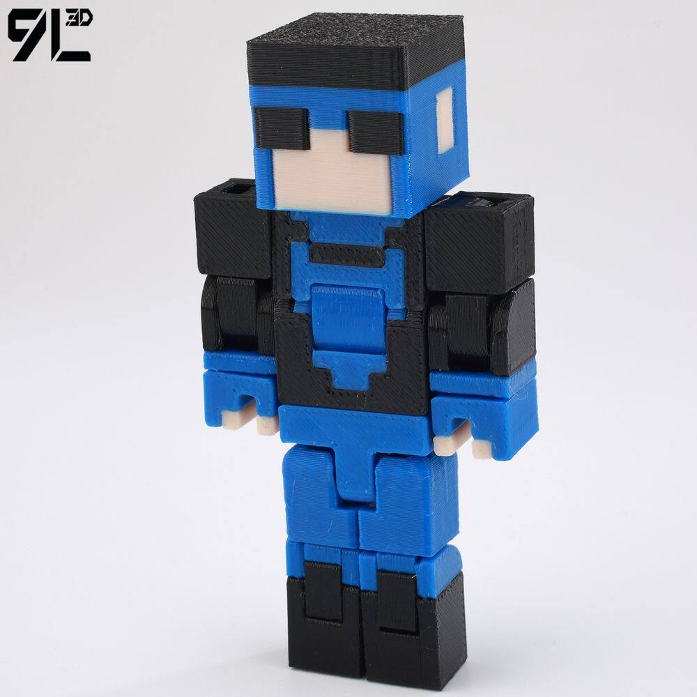 Low Polygon 3D Printed Dynamic Figurines - Minecraft Invincible Enderman Warden Steve